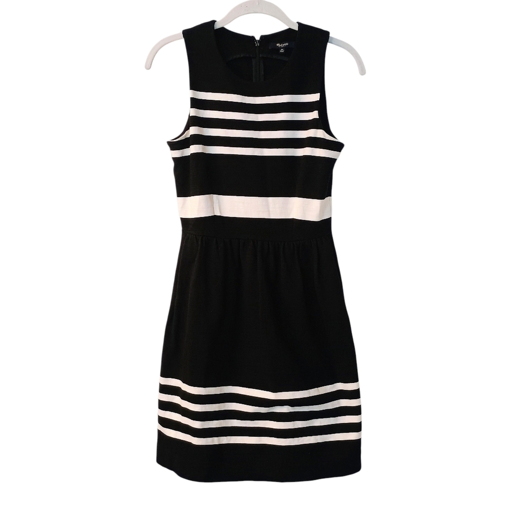 Women's Madewell Afternoon Dress in Saltwater Stripe -Size XS - Black And White